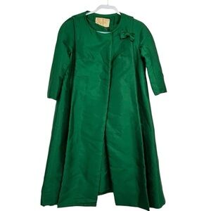Vintage 1963 Sophie of Saks Fifth Avenue Couture Green Dress & Cape Set #107